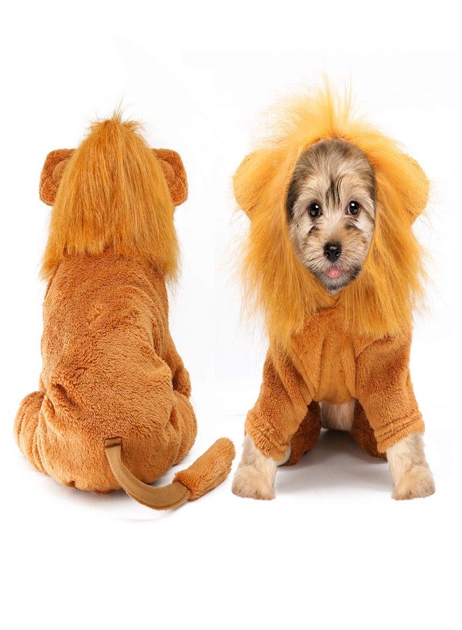 Rypet Dog Lion Costume Pet Clothes for Halloween Party Simulation Lion Pets Outfits Cosplay Dress up Clothes Pet Lions Hoodie Cat Costume for Party - Image 2